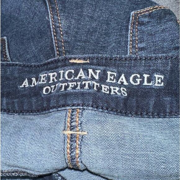 AEO Cutoff Dark Indigo Denim Jean Shorts - Picture 7 of 8